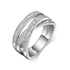 GENUINE STERLING SILVER 925 ENTWINING RUSSIAN WEDDING RING BAND SIZE  SALE !