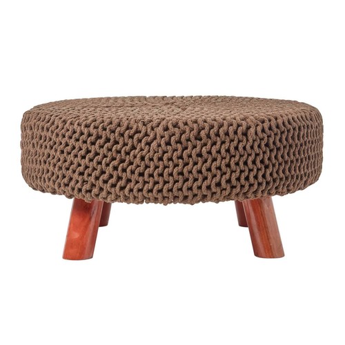 Round knitted footstool 100 - knitted, 100%