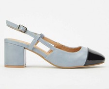 BLACK BLUE PATENT SLINGBACK