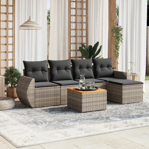 Garden sofa set grey rattan - set,