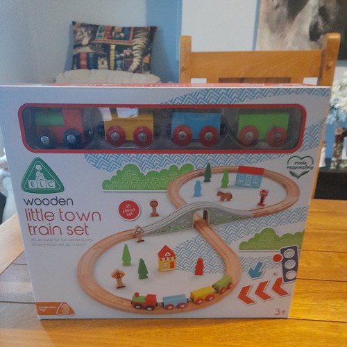Elc wooden little - town, train