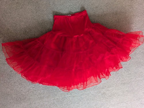 Red petticoat underskirt - red,
