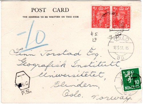 1951 pair with perfin - gb, 1951,