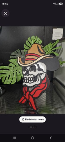 Cowboy skull plaque wall art - skull,