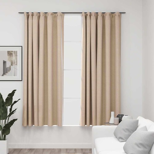 Linen look blackout curtains - blackout,