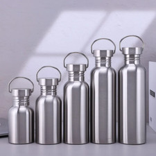 500/750/1000Ml Stainless Steel Water Bottle Single Wall Large Capacity Big Mouth