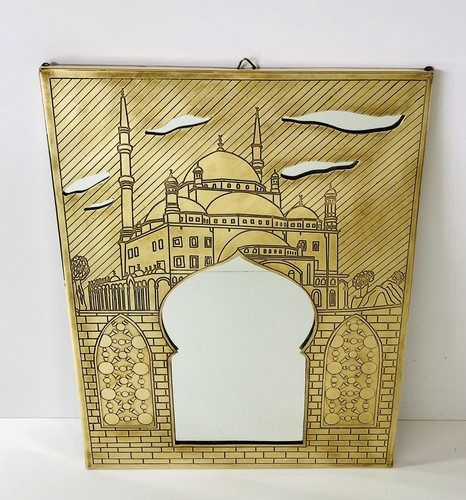 Handmade engraved brass mosque - handmade,