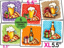 Beer+Pizza Card TOPPERS
