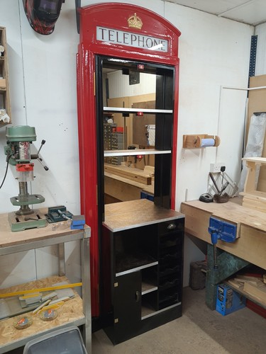 Red telephone box booth - telephone,