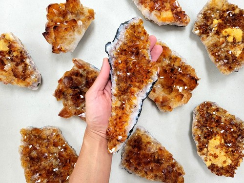 Citrine crystal druze clusters - druze,
