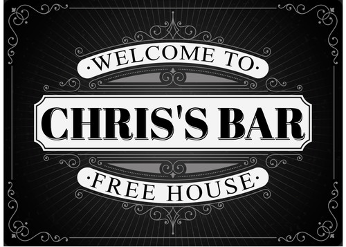 Custom home bar metal sign - custom,