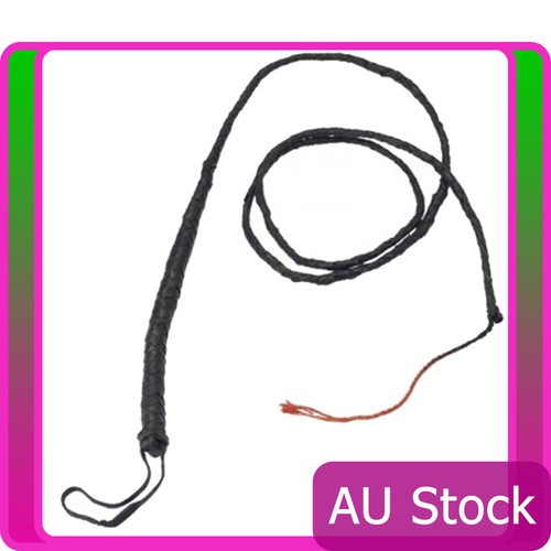 6ft black bull whip - black,