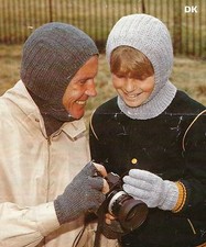 #241 MENS BOYS DK GLOVES WITH/OUT FINGERS & BALACLAVA'S VINTAGE KNITTING PATTERN