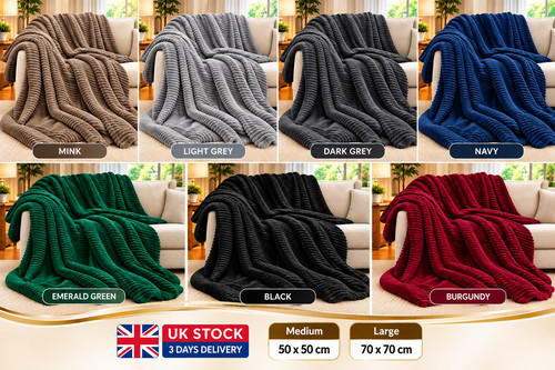 Chunky ribbed throw fluffy - ribbed,