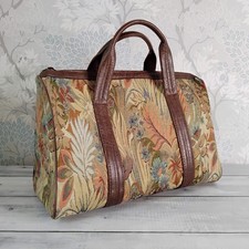 Vintage St Michael's M&S Floral Tapestry Style Holdall Weekend Carpet Bag