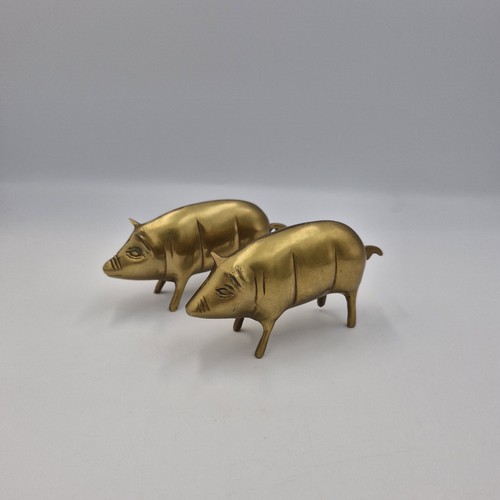 Vintage brass plated pig - brass,