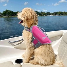 Lightweight Dog Life Jacket Pet Life Preserver Life Vest Skin-Friendly Pink L