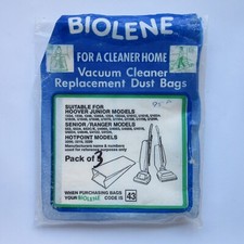 3x Vintage Biolene No. 43 Vacuum Cleaner Dust Bags Hoover Junior Senior Hotpoint