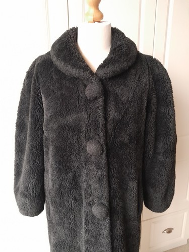 1940s black teddy coat - coat,