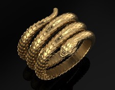 Mens Snake - Spiral Snake Ring