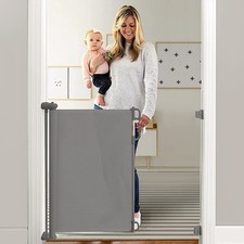 Momcozy Retractable Baby Gate 33" Tall Mesh Dog Gate Extends 71" Child Safety