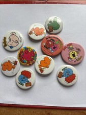 Ten Mr Men Pin Badges. 