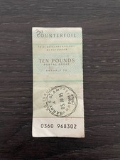 Post Office Counter foil Ten Pounds Postal Order 1995 Wales Barry