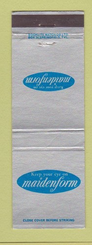 Matchbook cover maiden form - -,