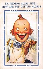 BAMFORTH COMIC POSTCARD NO 4145 WASHING PEG D TEMPEST  USED GOOD PLUS  VERY GOOD