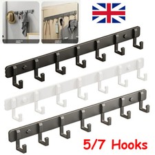 Key Coat Clothes Door Holder Rack Hook Wall Mounted Hanger 5/7 Hooks Aluminum