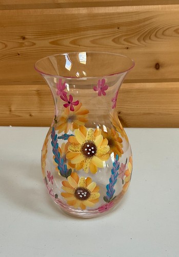 Handpainted sunflower vase - handpainted,