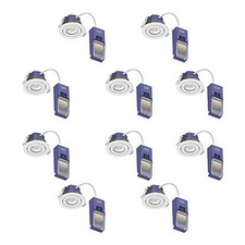 LAP LED Downlights Fire Rated White Dimmable Bathroom Round IP65 Pack of 10