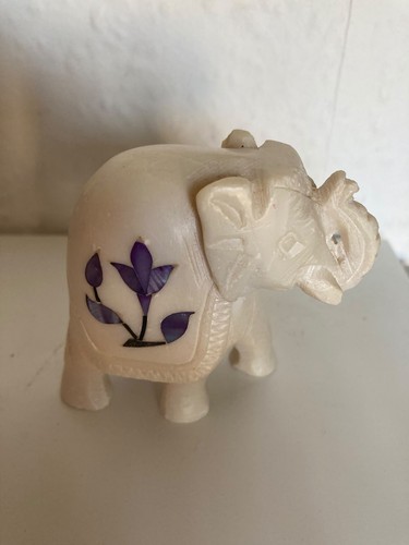 Carved marble elephant - carved,