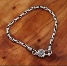 UNISEX MENS ROUND Byzantine Bracelet Handmade 22CM Solid 316L Stainless Steel