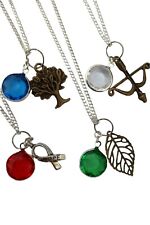 SILVER NECKLACE OAK TREE LEAF BOW HOPE RIBBON Birthstone Charm Birthday Gift