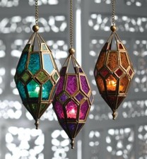 Hanging glass lantern - , tea