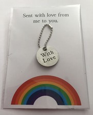 Mdf Pocket With Love small 30mm Approx Silver Colour On Ball Chain Sold As Seen