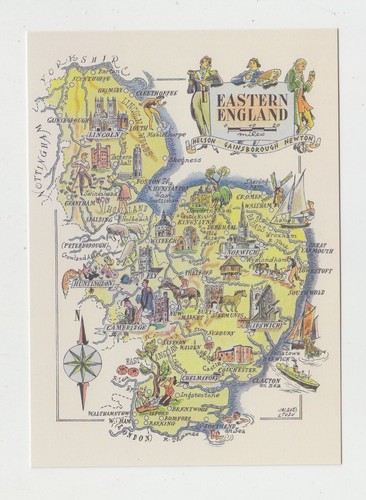 Mint map postcard eastern - map,