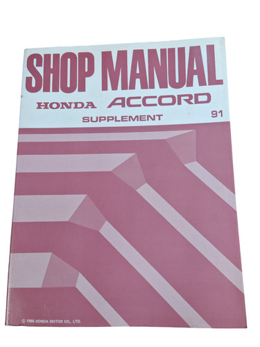 Honda accord supplement - honda, 1991