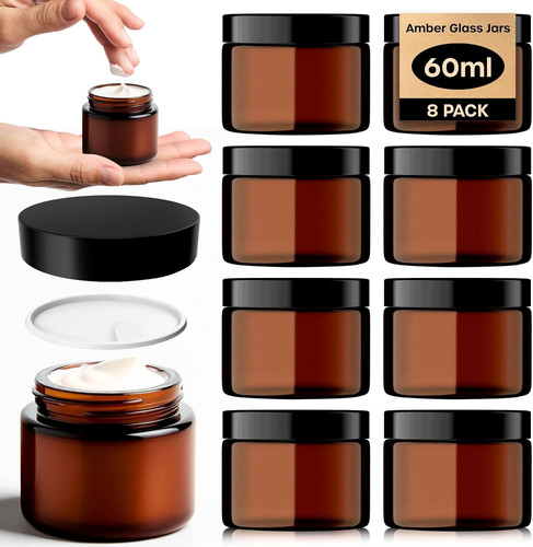 Amber glass jars - glass,