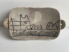John Maltby Studio Pottery Footed Dish ‘Suffolk Church’ I think !