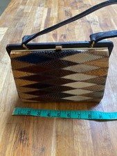 Small brown snake skin handbag