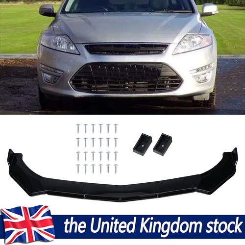 Gloss black front bumper - black,