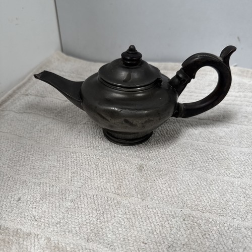 Antique pewter teapot - pewter, j