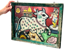 VINTAGE INDIAN GLASS PAINTING