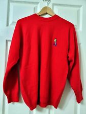 Vtg 80s Pringle Sports 100% Pure New Wool Golf Jumper Sz S Red Scotland Knit