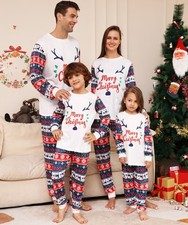 Family Matching Christmas Pyjamas Adult Kids Xmas Nightwear Pajamas Pjs Set