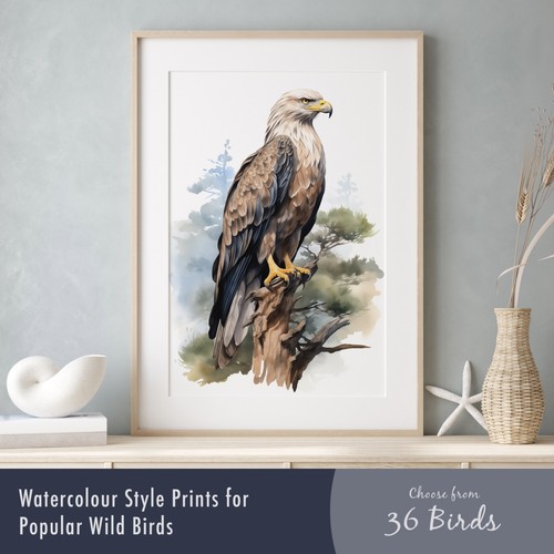 Watercolour bird prints - bird,
