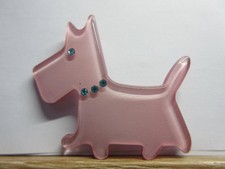 Vintage, Retro LUCITE, PLASTIC SCOTTY DOG BROOCH, Pin