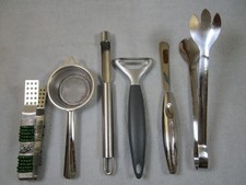 6 Lovely Vintage Kitchen Utensils Including - Apple Corer Tongs, Cuisipro Peeler